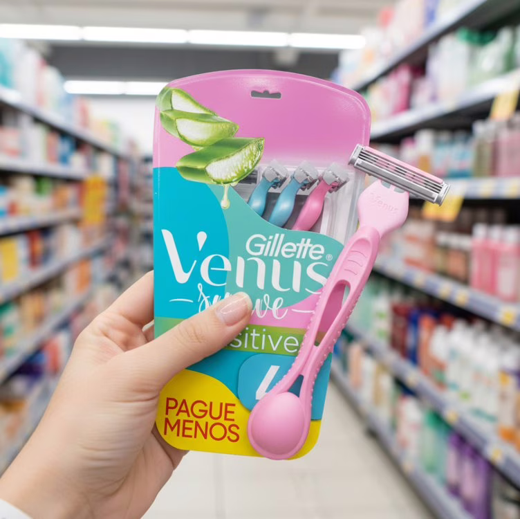 Gillette Venus Aparelho de Depilação Descartável Suave Sensitive, 4 Unidades