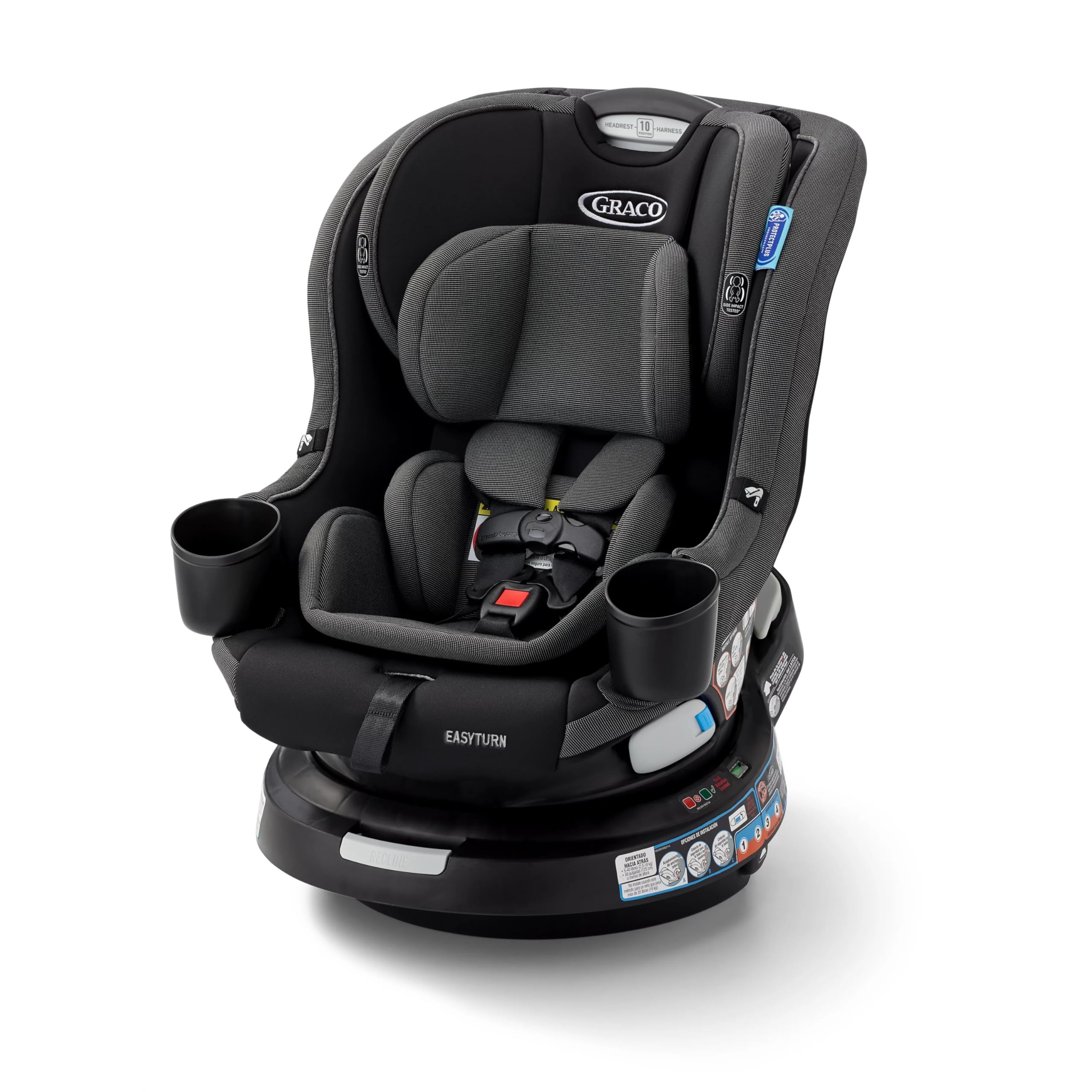 Graco Cadeira Infantil para Carro EasyTurn™ com Giro 360° 2 em 1 com Sistema LATCH Cyran, Preto