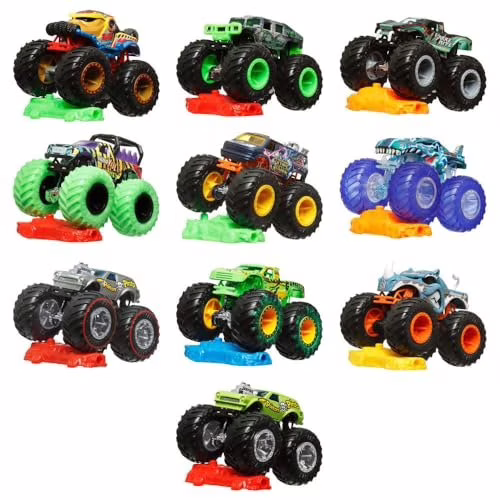 🛍️Hot Wheels Monster Trucks Veículo de Brinquedo Carro Surpresa Escala 1:64 para crianças a partir de 3 anos - SORTIDAS