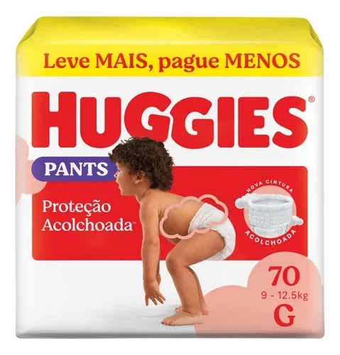 Huggies Fralda Pants Roupinha Proteção Acolchoada G 70 Un