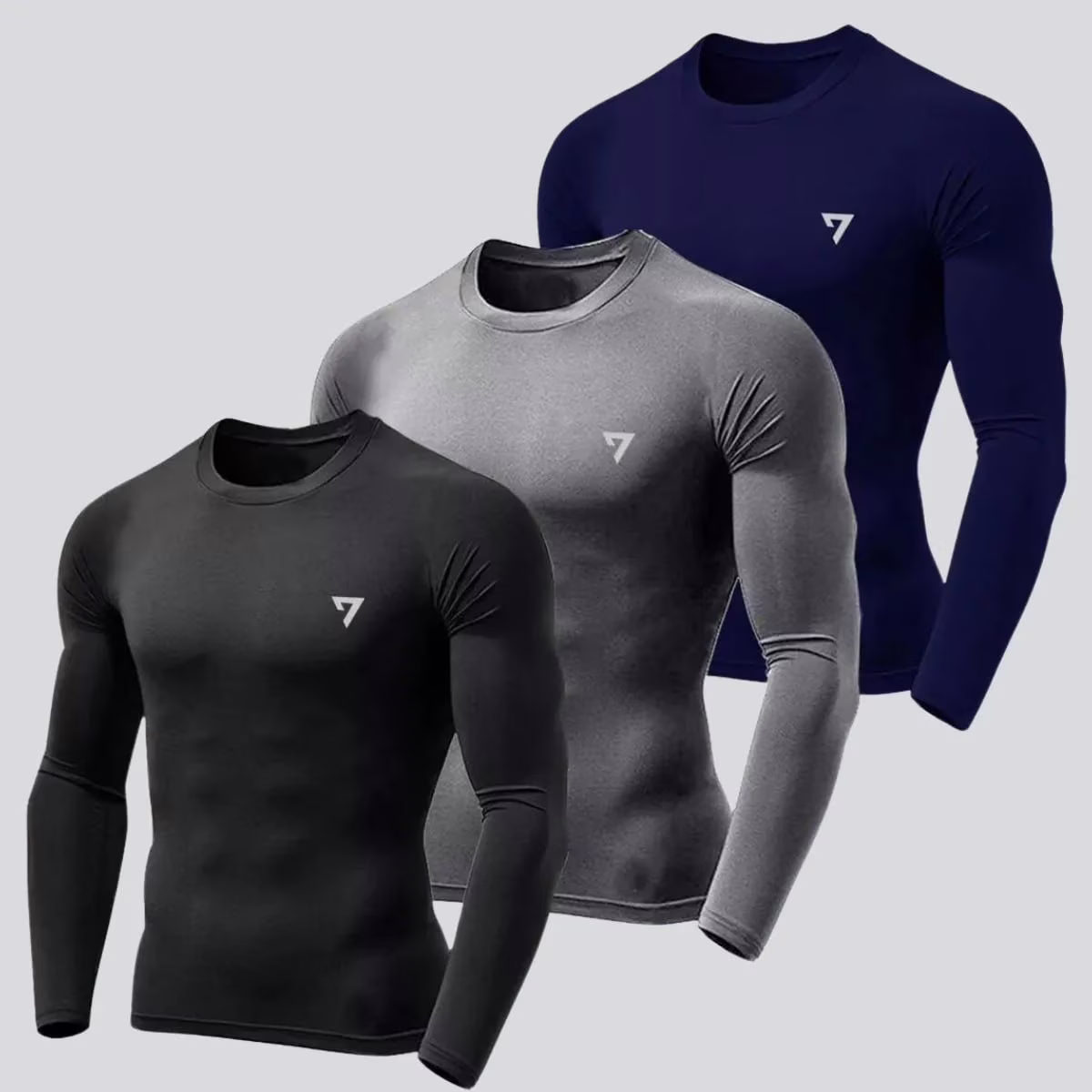 Kit 3 Camisetas Térmicas Masculina Segunda Pele Camisa Uv50--Tam: P ao GG