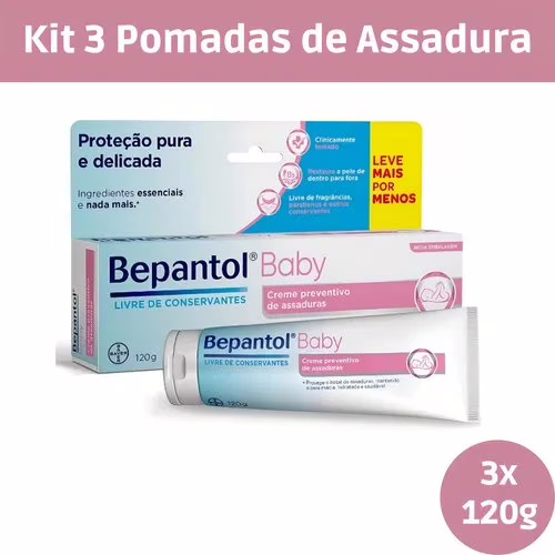 Kit 3 Pomada Assadura Bepantol Baby 120g