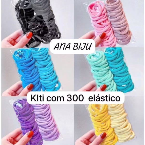 Kit 300 Unidades Elástico de Cabelo Xuxinha