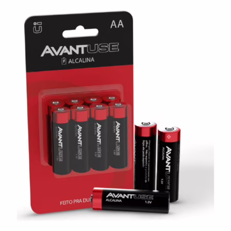 Kit 8 Pilhas Alcalina Aa Pequena 1.5v Avant Use