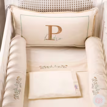 Kit Berço Personalizado Linho Menino Premium 100% Algodão Brubrelel Baby