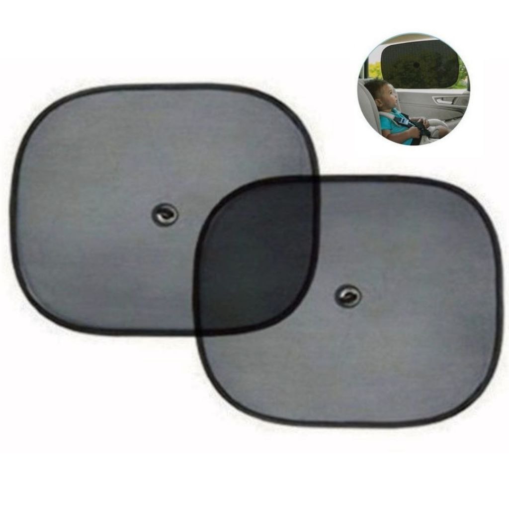 Kit Com 2 Protetor Solar de Tela Dobrável Para Vidro Lateral de carro com Ventosa 44x37 Anti-Uv