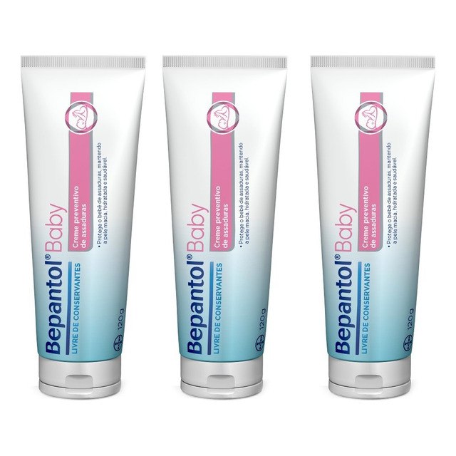 Kit Com 3 Cremes Pomada De Assadura 120gr Cada - Bepantol