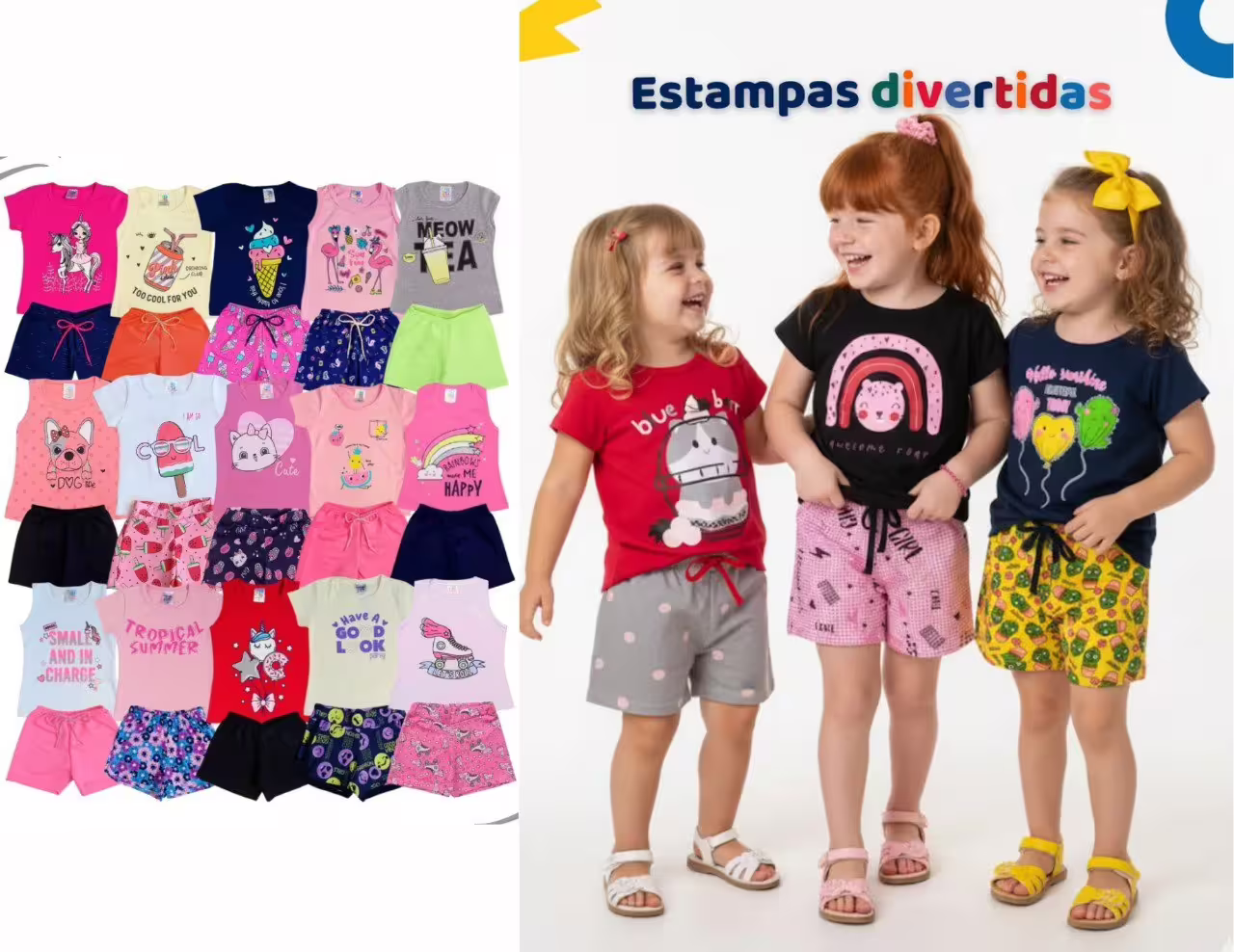 Kit Lote 12 Peças Menina Conjunto Infantil Top Feminino Kit Lote 12 Peças Menina Conjunto Infantil Top Feminino