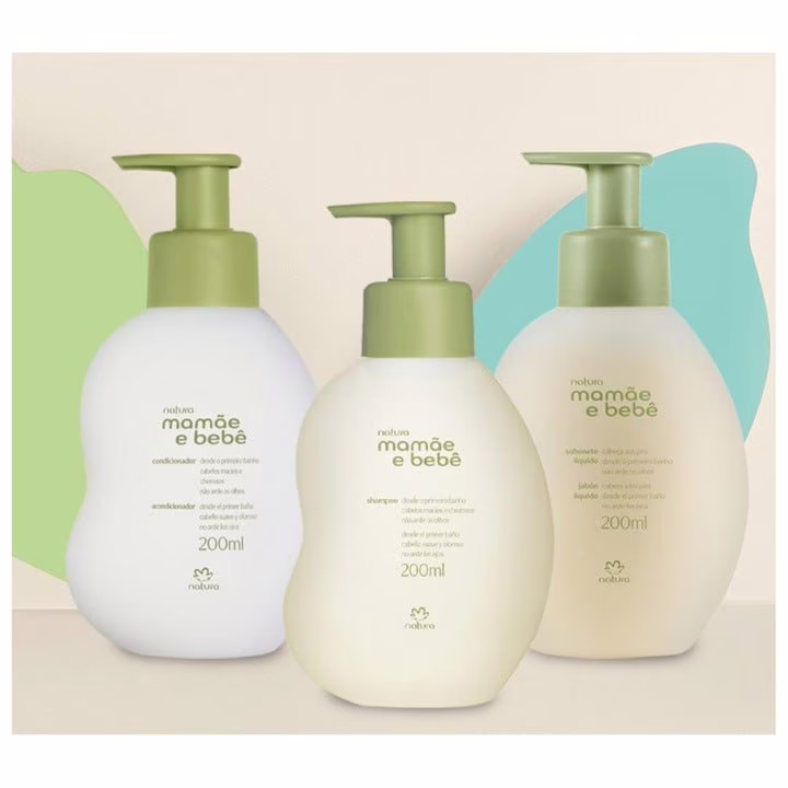 Kit Mamãe e Bebê com Shampoo + Condicionador + Sabonete Líquido 200ml