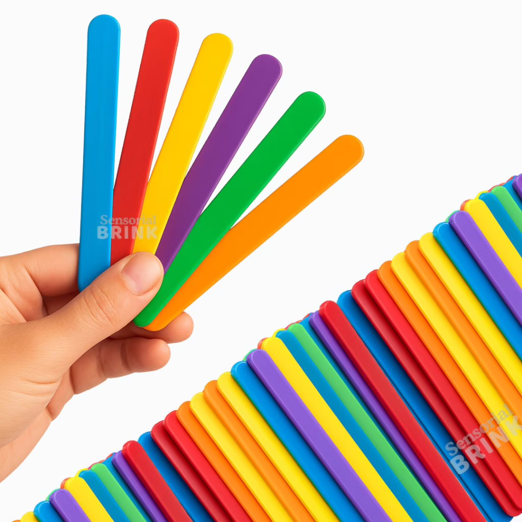 Kit Para Aprendizagem Com Palitos de Plastico Picole Brinquedo menino e menina Aprendizagem Educacional Pedagógico TDH