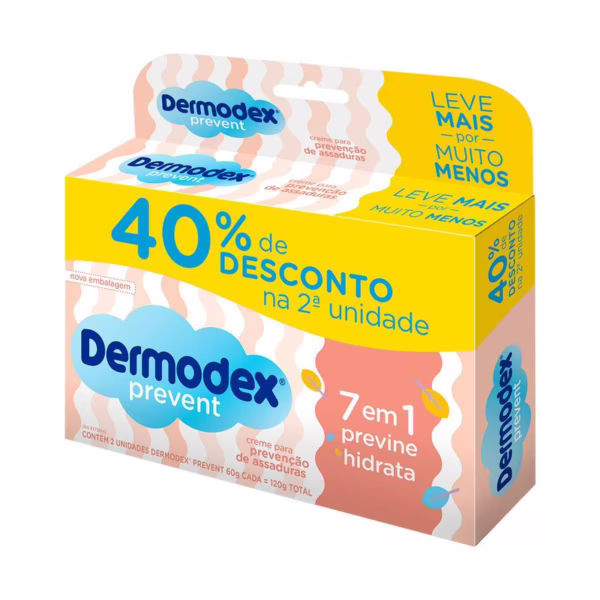 Kit Pomada de Assadura Infantil Dermodex Prevent 2 Unidades 60g