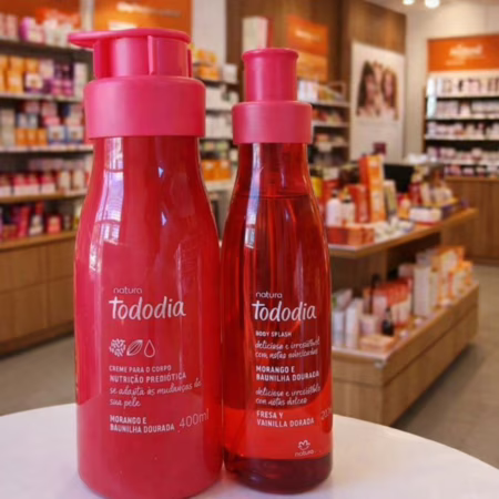 ❤️ Kit Tododia Morango e Baunilha Dourada com Body Splash (2 produtos)