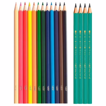 Lápis de Cor BIC Evolution, 12 cores + 4 Lápis de Escrever, 902545, 1 unidade