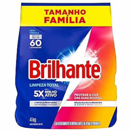 Lava Roupas em Pó Limpeza Total 4kg Brilhante 