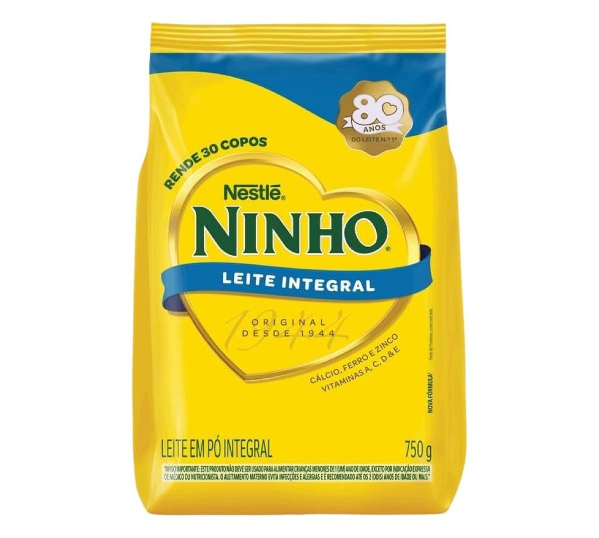 Leite em Pó Integral Ninho Pacote 750g