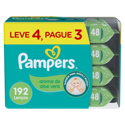 Lenços Umedecidos Pampers Aroma de Aloe Vera 192 Unidades