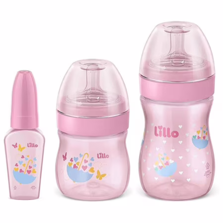Lillo Kit de Mamadeira Primeiros Passos Rosa