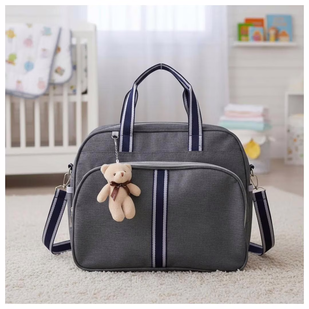 Mala Maternidade Menino Masculino Cinza Com Azul Bebê Nenê