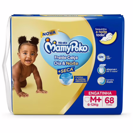 MamyPoko Fralda-Calça Dia&Noite M 68 Unidades