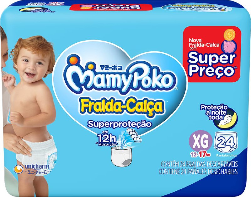 MamyPoko Fralda-Calça Superproteção XG com 24 unidades