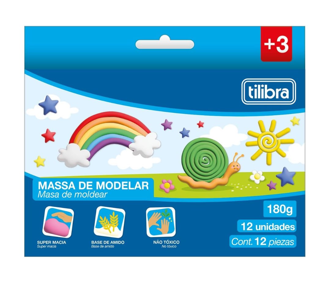 Massa para Modelar Macia 12 Cores - Tilibra