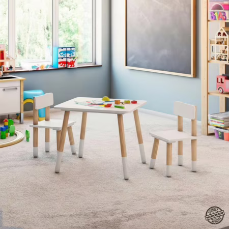 Mesa Infantil Com 2 Cadeiras Branco