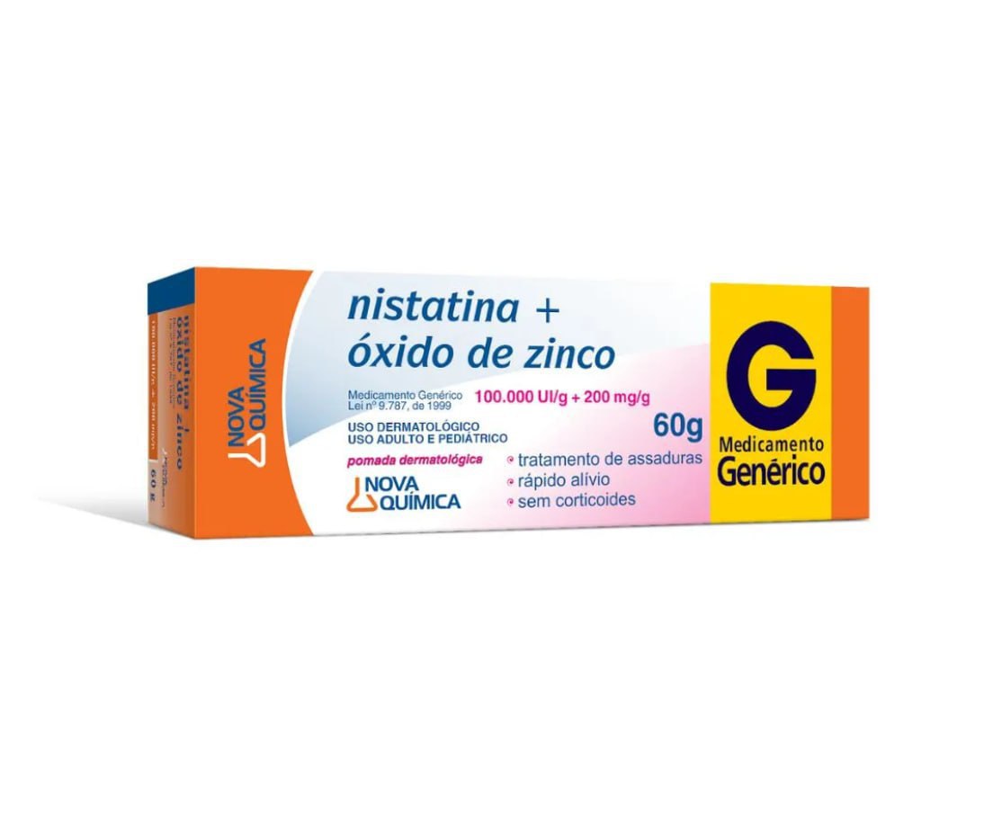 Nistatina + Óxido de Zinco Nova Química Genérico Pomada com 60g