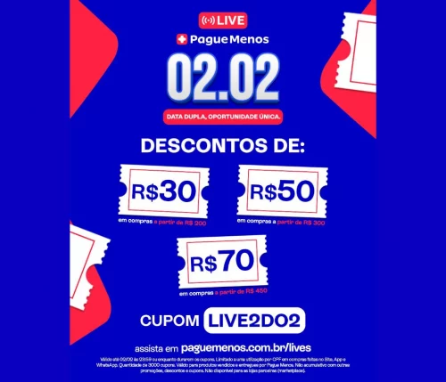Novo Cupom na Pague Menos por tempo limitado!