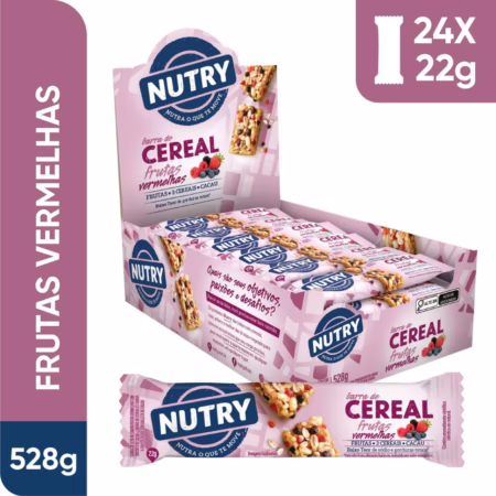 Nutry Display Barra De Cereal Frutas Vermelhas - 22G - Display 24 Unidades