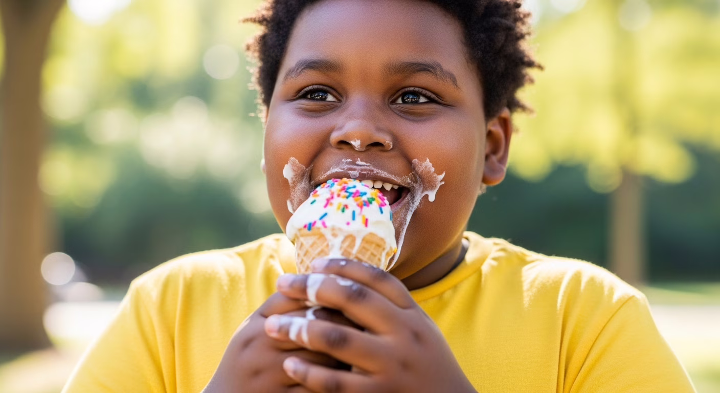 Criança brincando ao ar livre em um parque, representando hábitos saudáveis de atividade física para prevenção da obesidade infantil