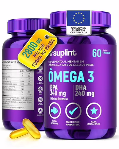 💎 Ômega 3 2800 mg por Cápsula com Vitamina E | EPA & DHA de Óleo de Salmão | Alta Concentração | 60 Cápsulas