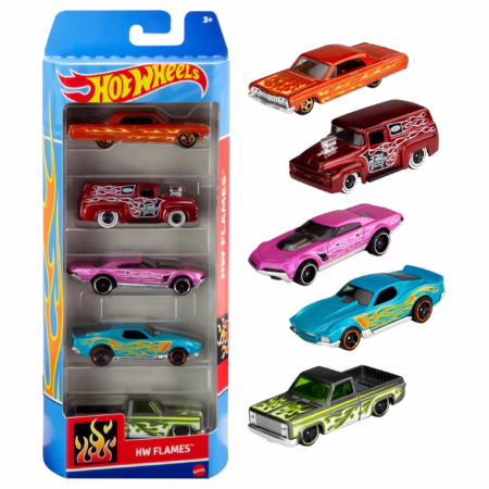 Pacote 5 Carros Sortidos Hot Wheels Mattel (Não é possível escolher as cores)