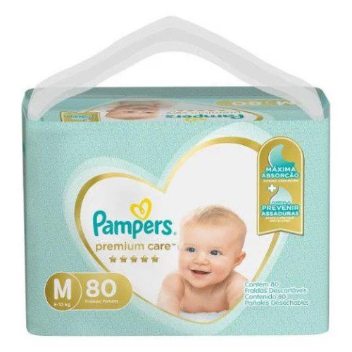 Pampers Premium Care Bolsa Média 80 Fraldas Género Não Especificado Tamanho Médio (m) Sem Gênero
