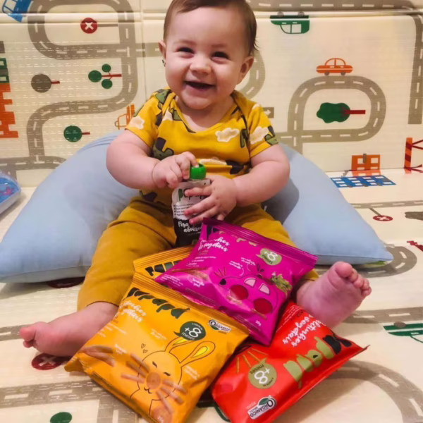 Papapá, Palitinho de vegetais infantil (Biscoito), Orgânico, Sabor Tomate & Manjericão, 20g, Vermelho