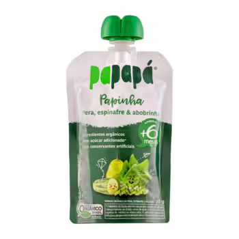 Papapá, Papinha infantil, Orgânico, Sabor Pêra, Espinafre & Abobrinha, 100g...