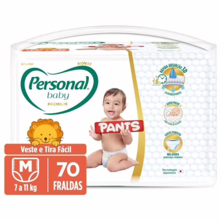 Personal Fralda Baby Premium Pants M, 70 Unidades