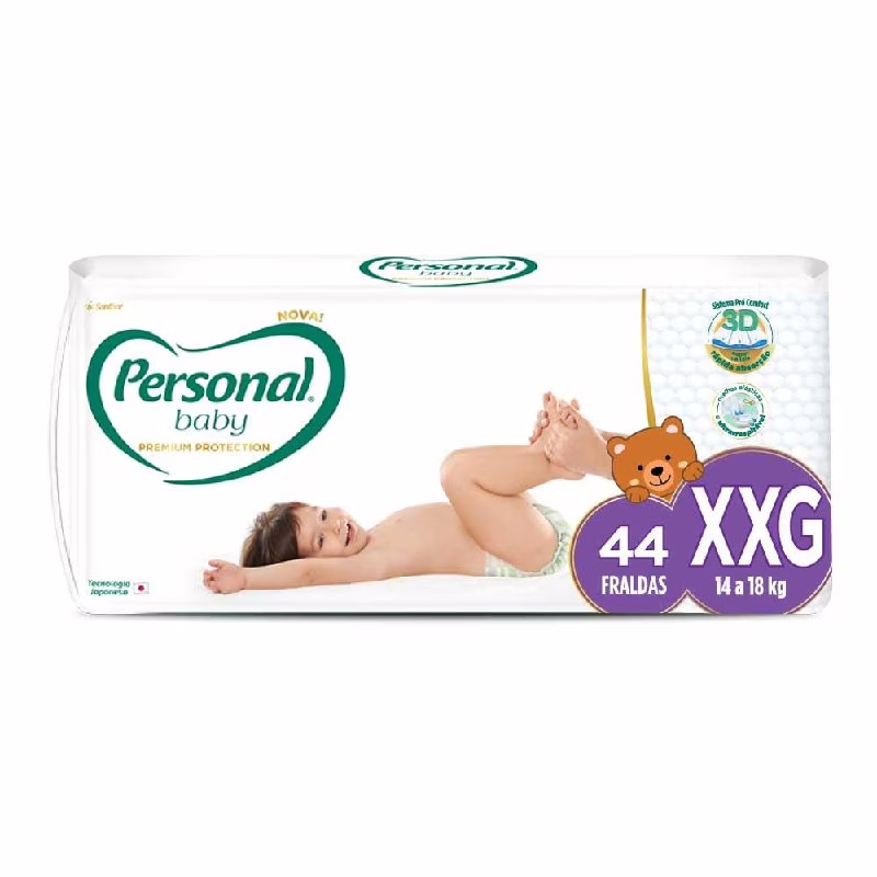 Personal Fralda Baby Premium Protection XXG, 44 Unidades