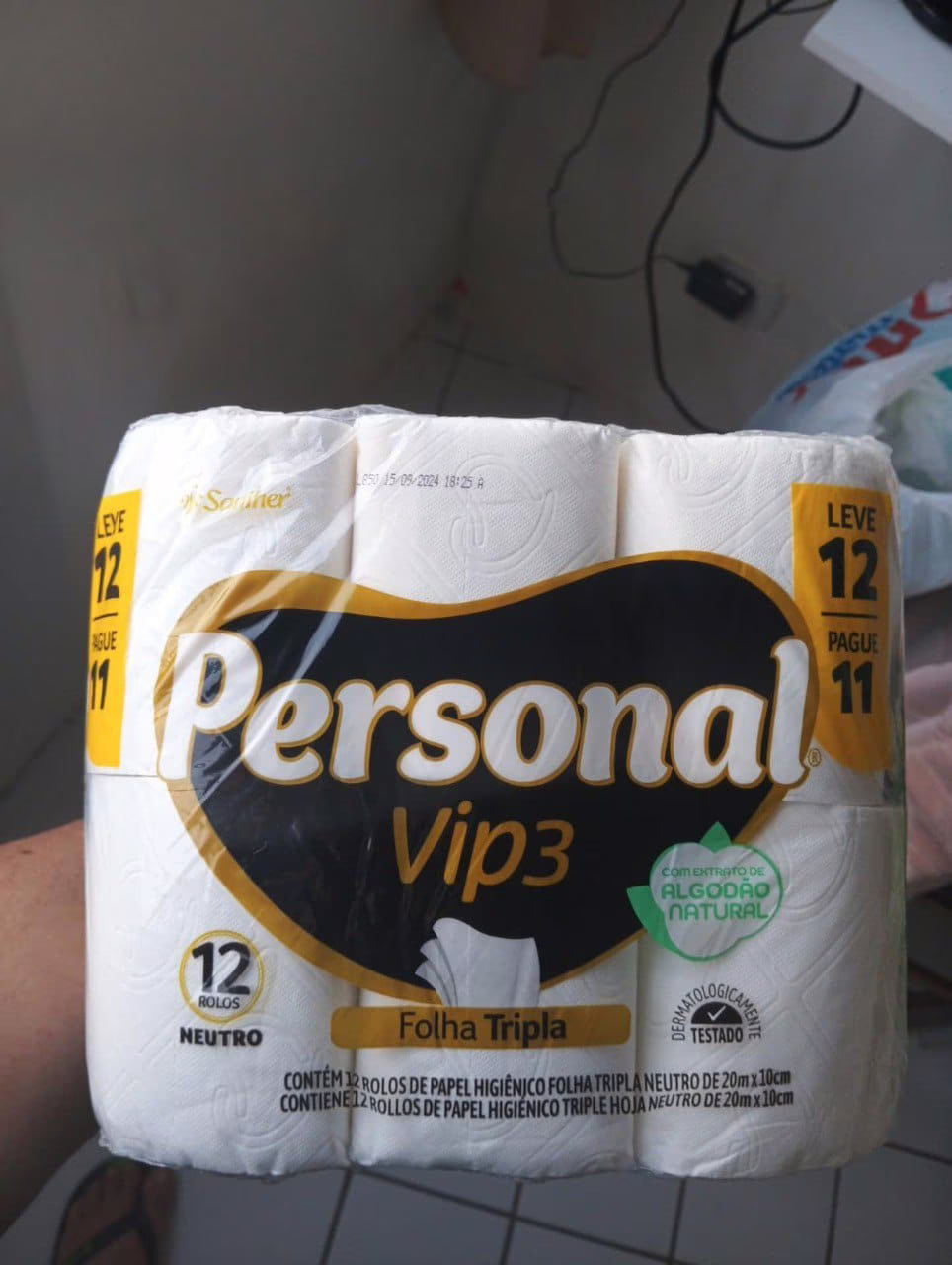 💎 Personal Papel Higiênico Vip Folha Tripla Com 12 Rolos De 20M