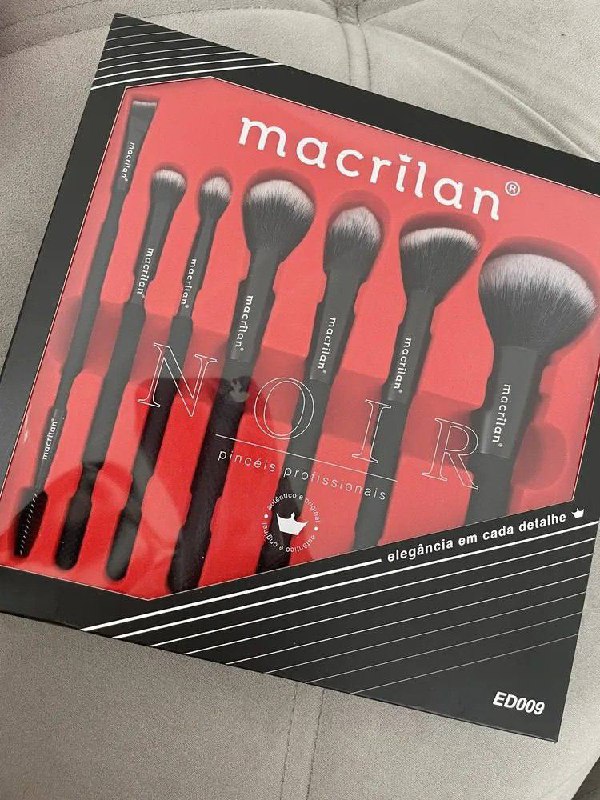 Pincéis Profissionais Maquiagem 7un Macrilan Ed009 Preto