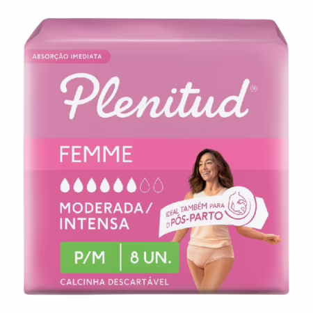 Plenitud Roupa Íntima Active Mulher, 8 unidades - P/M