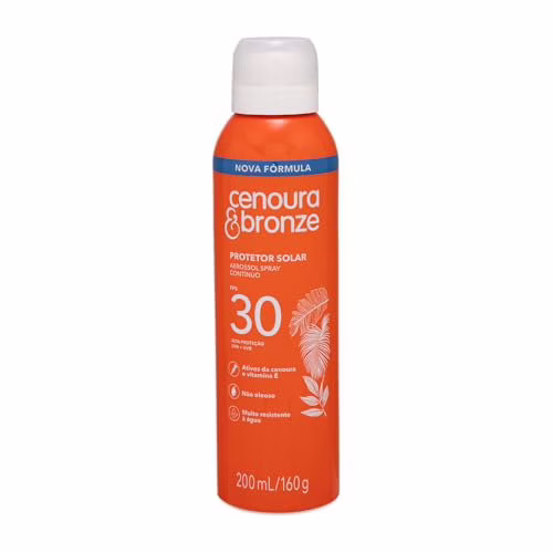💎 Protetor Solar Aerossol Spray FPS 30 Cenoura & Bronze 200ml