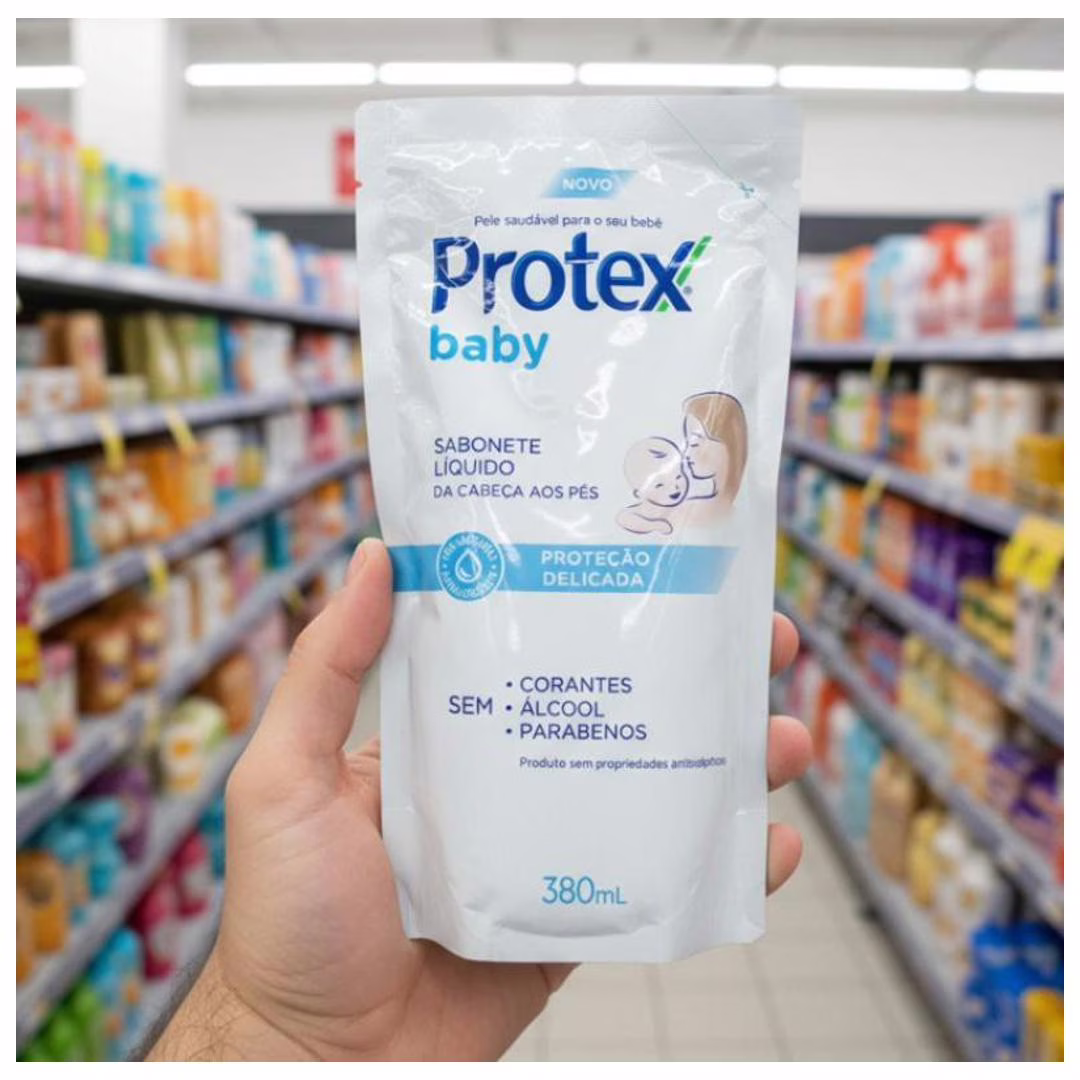 Refil Sabonete Líquido Bebê Protex Baby Delicate Care 380ml