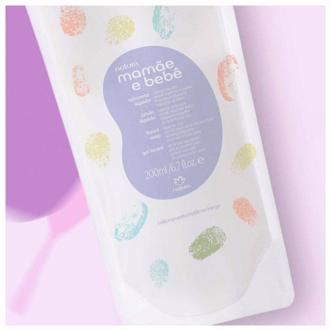 Refil Sabonete Líquido Relaxante da Cabeça aos Pés Mamãe e Bebê 200 ml