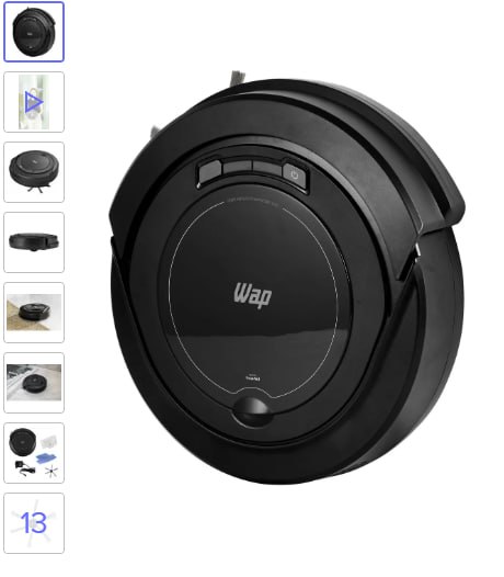 Robô aspirador Robot W90 varre aspira e passa pano 30w Wap cor preto Robô aspirador Robot W90 varre aspira e passa pano 30w Wap cor preto