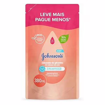 Sabonete Líquido Refil Glicerina Da Cabeça Aos Pés Johnson's Baby, 380ml