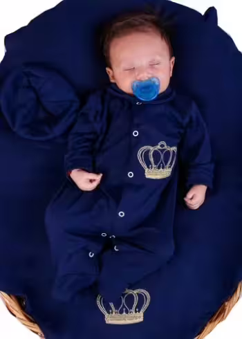 Saida De Maternidade Menino Azul Coroa 04 Peças Principe Saida De Maternidade Menino Azul Coroa 04 Peças Principe
