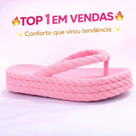 🛍️ Sandália Feminina Macia Trançado Plataforma Tendência Verão TAMA-TRAN