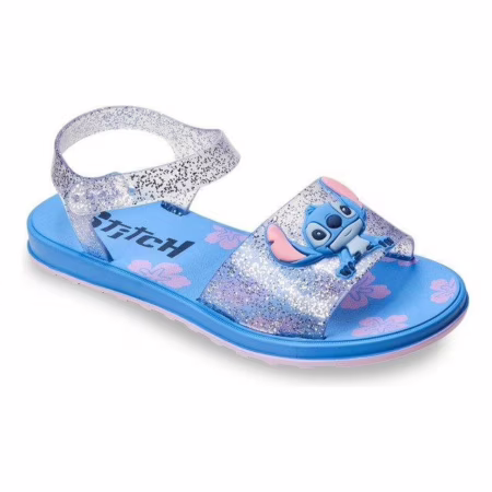 Sandália Grendene Kids Stitch To Play Inf- 23197 Azul/vidro Glitter Liso 32.33 Br