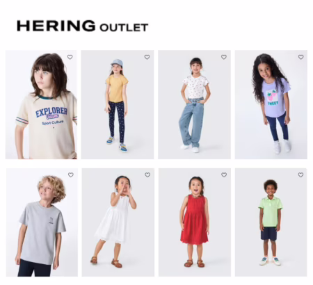 Seleção com 60% OFF com cupom 🎁 Na Hering Outlet 🥳
