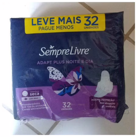 Sempre Livre Adapt Plus Noite e Dia Seca - Absorvente Externo Nortuno, 32un